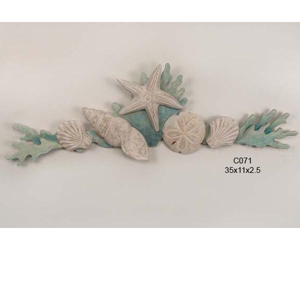 Shell and Coral Swag in Washed Aqua