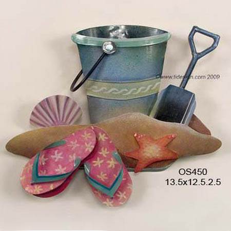 Beach Bucket of Shells, Patio Safe
